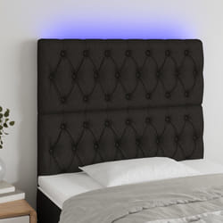 vidaXL Testiera a LED Nera 100x7x118/128 cm in Tessuto