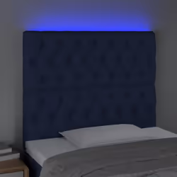 vidaXL Testiera a LED Blu 100x7x118/128 cm in Tessuto - Vista aggiuntiva 3