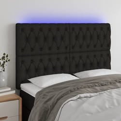 vidaXL Testiera a LED Nera 144x7x118/128 cm in Tessuto