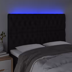 vidaXL Testiera a LED Nera 144x7x118/128 cm in Tessuto - Vista aggiuntiva 3