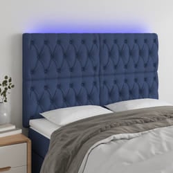 vidaXL Testiera a LED Blu 144x7x118/128 cm in Tessuto