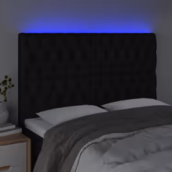 vidaXL Testiera a LED Nera 160x7x118/128 cm in Tessuto - Vista aggiuntiva 3