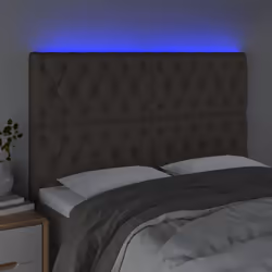 vidaXL Testiera a LED Tortora 160x7x118/128 cm in Tessuto - Vista aggiuntiva 3