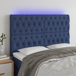 vidaXL Testiera a LED Blu 160x7x118/128 cm in Tessuto