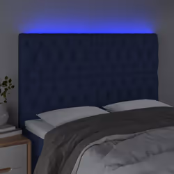 vidaXL Testiera a LED Blu 160x7x118/128 cm in Tessuto - Vista aggiuntiva 3