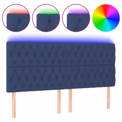 vidaXL Testiera a LED Blu 180x7x118/128 cm in Tessuto - Vista aggiuntiva 2