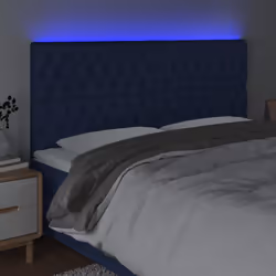 vidaXL Testiera a LED Blu 180x7x118/128 cm in Tessuto - Vista aggiuntiva 3