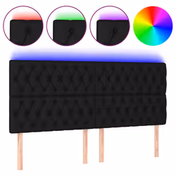vidaXL Testiera a LED nero 200x7x118/128cm in Tessuto - Vista aggiuntiva 2