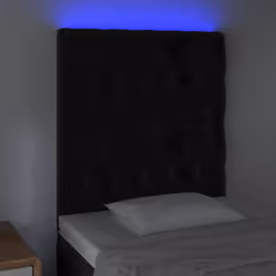 Testiera a LED Nera 80x7x118/128 cm in Vellutocod mxl 97833 - Vista aggiuntiva 3