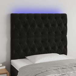 vidaXL Testiera a LED Nera 100x7x118/128 cm in Velluto