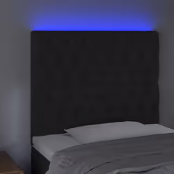 vidaXL Testiera a LED Nera 100x7x118/128 cm in Velluto - Vista aggiuntiva 3