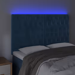 vidaXL Testiera a LED Blu Scuro 144x7x118/128 cm in Velluto - Vista aggiuntiva 3