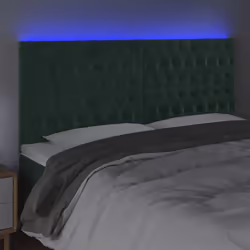 Testiera a LED Verde Scuro 200x7x118/128 cm in Vellutocod mxl 73828 - Vista aggiuntiva 3