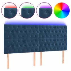 Testiera a LED Blu Scuro 200x7x118/128 cm in Vellutocod mxl 121734 - Vista aggiuntiva 2