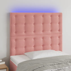 Testiera a LED Rosa 80x5x118/128 cm in Vellutocod mxl 121736