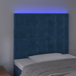 Testiera a LED Blu Scuro 90x5x118/128 cm in Vellutocod mxl 121737 - Vista aggiuntiva 3