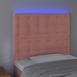 vidaXL Testiera a LED Rosa 90x5x118/128 cm in Velluto - Vista aggiuntiva 3