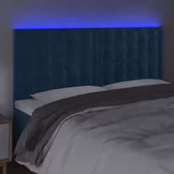 vidaXL Testiera a LED Blu Scuro 180x5x118/128 cm in Velluto - Vista aggiuntiva 3