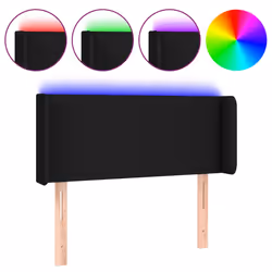 vidaXL Testiera a LED Nera 83x16x78/88 cm in Tessuto - Vista aggiuntiva 2