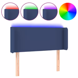 vidaXL Testiera a LED Blu 103x16x78/88 cm in Tessuto - Vista aggiuntiva 2