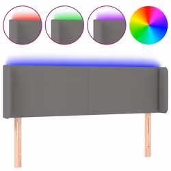 vidaXL Testiera a LED Grigio Scuro 147x16x78/88 cm in Tessuto - Vista aggiuntiva 2