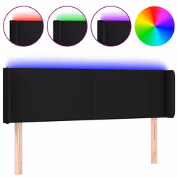 vidaXL Testiera a LED Nera 147x16x78/88 cm in Tessuto - Vista aggiuntiva 2