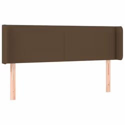 vidaXL Testiera a LED Marrone Scuro 147x16x78/88 cm in Tessuto - Vista aggiuntiva 3