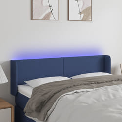 vidaXL Testiera a LED Blu 147x16x78/88 cm in Tessuto