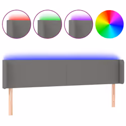 vidaXL Testiera a LED Grigio Scuro 163x16x78/88 cm in Tessuto - Vista aggiuntiva 2