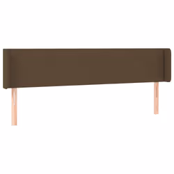 vidaXL Testiera a LED Marrone Scuro 163x16x78/88 cm in Tessuto - Vista aggiuntiva 3