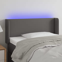 vidaXL Testiera a LED Grigio 103x16x78/88 cm in Similpelle