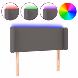 vidaXL Testiera a LED Grigio 103x16x78/88 cm in Similpelle - Vista aggiuntiva 2