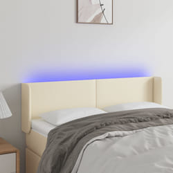 vidaXL Testiera a LED Crema 147x16x78/88 cm in Similpelle