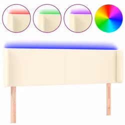 vidaXL Testiera a LED Crema 147x16x78/88 cm in Similpelle - Vista aggiuntiva 2