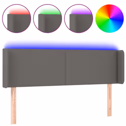vidaXL Testiera a LED Grigio 147x16x78/88 cm in Similpelle - Vista aggiuntiva 2