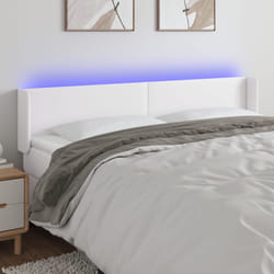 vidaXL Testiera a LED Bianca 163x16x78/88 cm in Similpelle