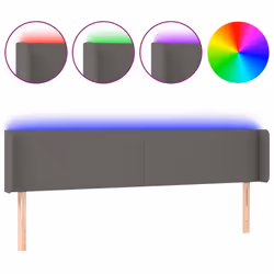 vidaXL Testiera a LED Grigio 163x16x78/88 cm in Similpelle - Vista aggiuntiva 2