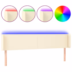 vidaXL Testiera a LED Crema 183x16x78/88 cm in Similpelle - Vista aggiuntiva 2