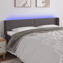 Testiera a LED Grigia 183x16x78/88 cm in Similpellecod mxl 121745