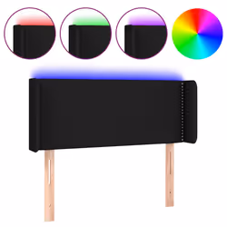 vidaXL Testiera a LED Nera 83x16x78/88 cm in Tessuto - Vista aggiuntiva 2