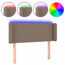 vidaXL Testiera a LED Tortora 93x16x78/88 cm in Tessuto - Vista aggiuntiva 2