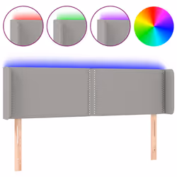 vidaXL Testiera Grigio Chiaro a LED 147x16x78/88 cm in Tessuto - Vista aggiuntiva 2