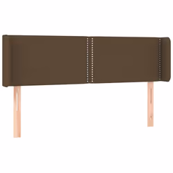 vidaXL Testiera a LED Marrone Scuro 147x16x78/88 cm in Tessuto - Vista aggiuntiva 3
