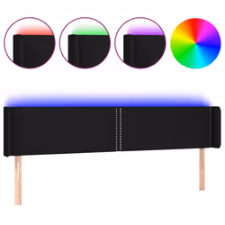 vidaXL Testiera a LED Nera 183x16x78/88 cm in Tessuto - Vista aggiuntiva 2