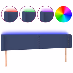 vidaXL Testiera a LED Blu 183x16x78/88 cm in Tessuto - Vista aggiuntiva 2
