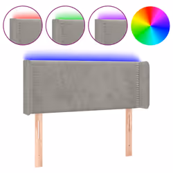 vidaXL Testiera Grigio Chiaro a LED 103x16x78/88 cm in Velluto - Vista aggiuntiva 2