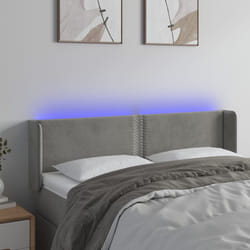 vidaXL Testiera Grigio Chiaro a LED 147x16x78/88 cm in Velluto