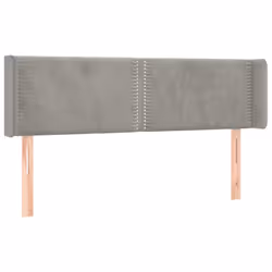 vidaXL Testiera Grigio Chiaro a LED 147x16x78/88 cm in Velluto - Vista aggiuntiva 3