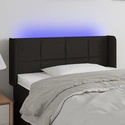 vidaXL Testiera a LED Nera 93x16x78/88 cm in Tessuto