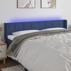 vidaXL Testiera a LED Blu 203x16x78/88 cm in Tessuto
